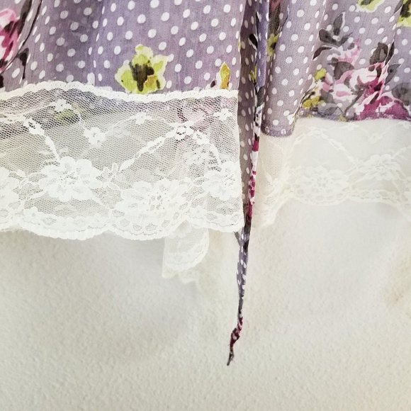 Boho Floral Polka Dot Lace Cardigan - Picture 6 of 10